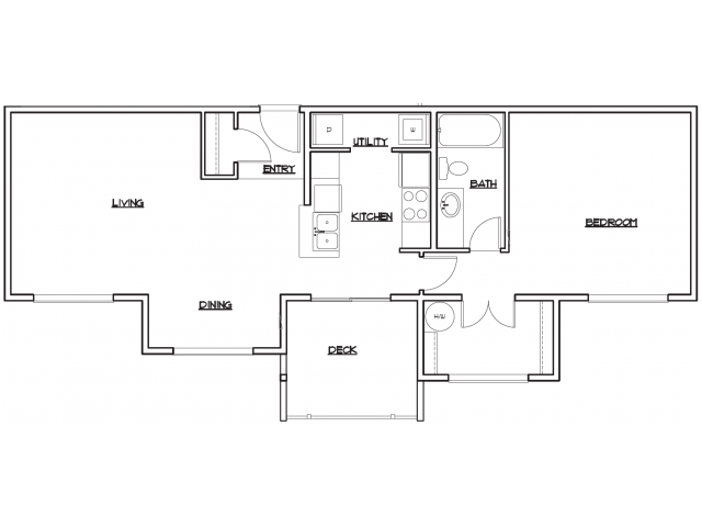 1x1 Standard 2nd Floor B206 floor plan